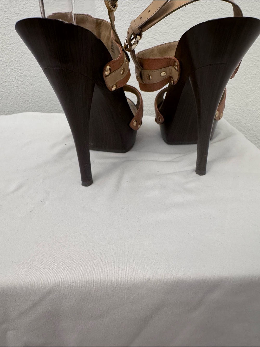 Jessica Simpson Black and Brown Platform Strappy High Heels